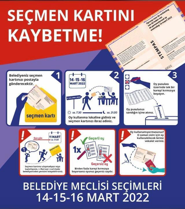 Hollanda'da belediye meclisi seçimleri 14,15 ve 16 mart tarihinde gerçekleşecektir