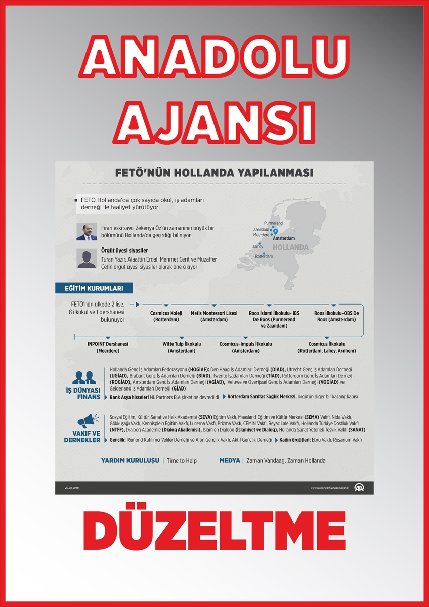 DÜZELTME - FETÖ'nün Hollanda yapılanması