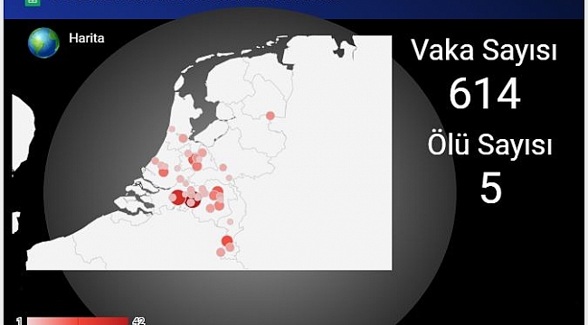 Hollanda'da Koronavirüs'den 5 kişi öldü vaka sayısı 614'e yükseldi