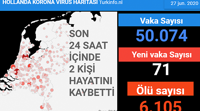 Hollanda'da toplam can kaybının 6 bin 105'e yükseldi