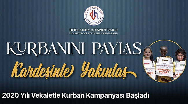Hollanda Diyanet Vakfının 2020 kurban bedeli ve Kampanyası