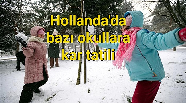 Hollanda'nın bir çok yerinde kar yağışı nedeniyle okullar tatil edildi.