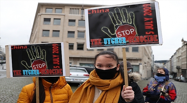 Uygur Türkleri, Brüksel'de Çin'i protesto etti 