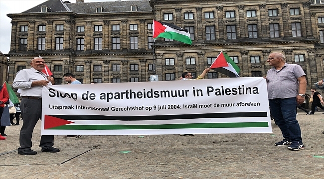 Hollanda'da İsrail'in işgal altındaki Filistin topraklarında inşa ettiği duvar protesto edildi