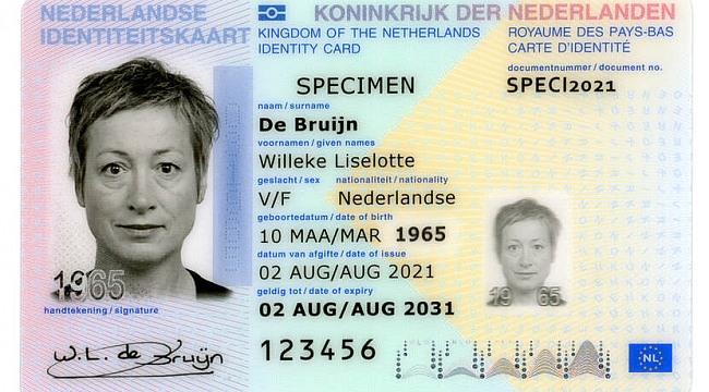 Hollanda 2 Ağustos'ta yeni Kimlik kartı piyasaya sürüldü