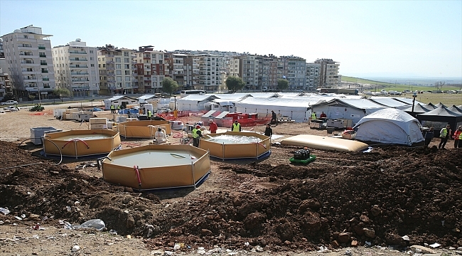 Belçika'dan Hatay'a gönderilen sahra hastanesinin çadır kurulumu tamamlandı