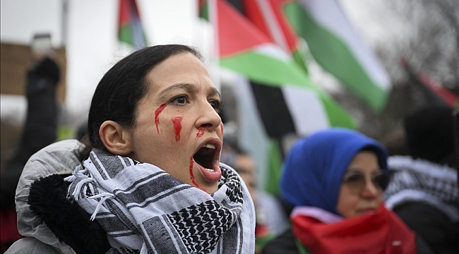 Hollanda'nın başkenti Amsterdam'da, Filistin'e destek gösterisi düzenlendi
