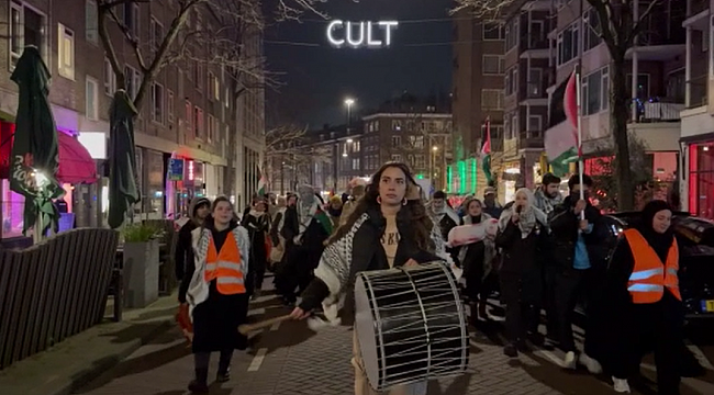 Hollanda'da Dünya Kadınlar Günü kapsamında Filistin'e destek gösterisi düzenlendi