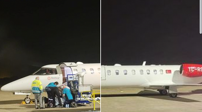 Hollanda Rotterdam'da bir Türk vatandaşı tedavisi için ambulans uçakla Türkiye'ye götürüldü