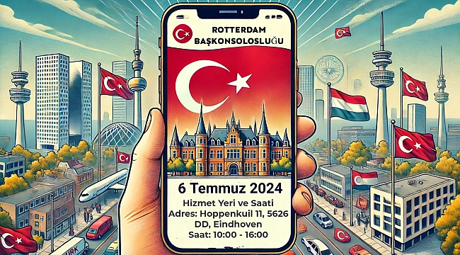 Eindhoven Bölgesinde Verilecek Gezici Konsolosluk Hizmeti Hakkında Duyuru