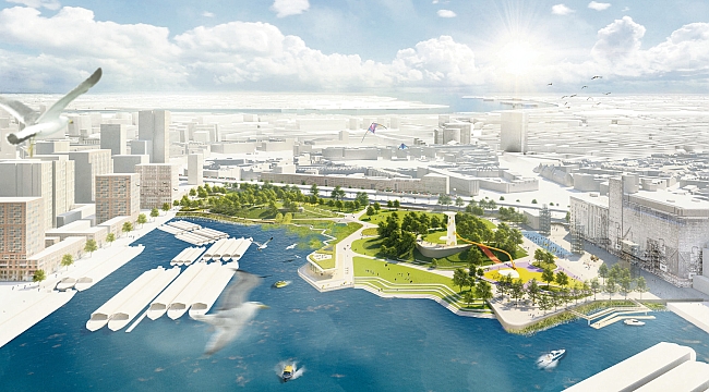 Rotterdam’da Limanın doldurulması ile 7 hektarlık park ve sahil inşa ediliyor