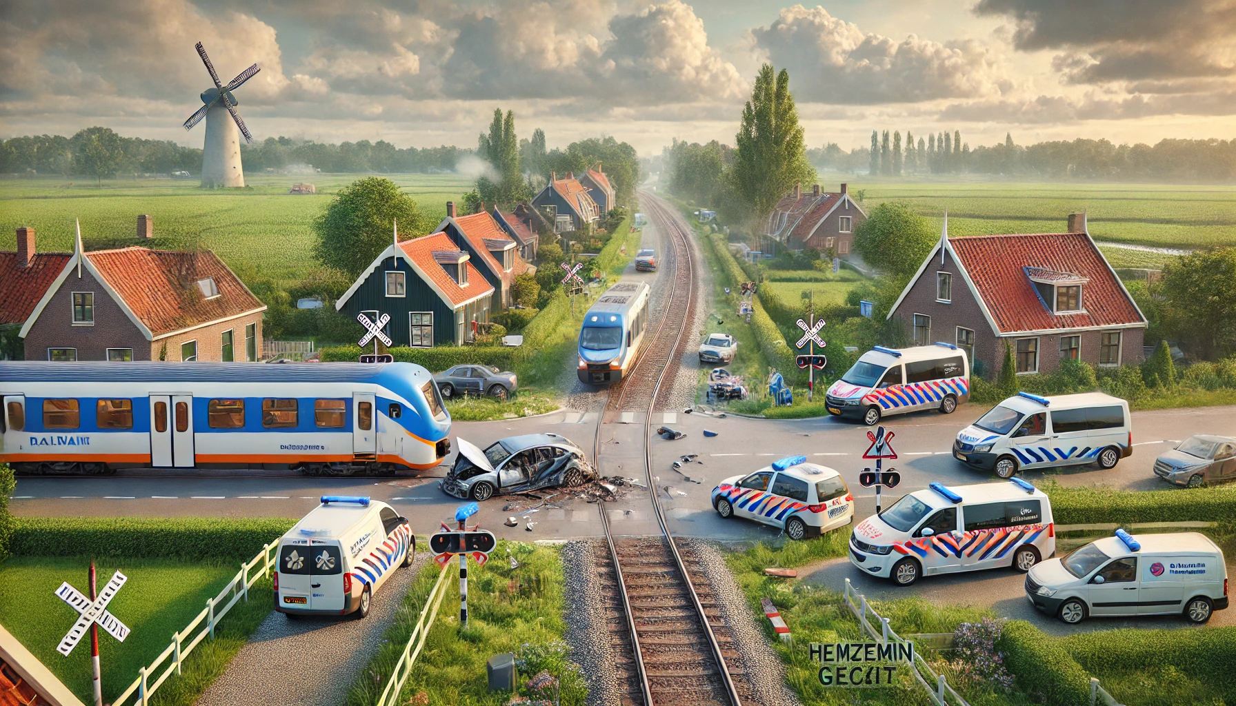 Hollanda’da Polis Takibinden Kaçan Araba tren ile çarpıştı 2 Kişi Hayatını Kaybetti