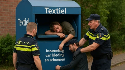 Hollanda Polisi, Kıyafet Konteynerinde Uyuyan Adamı Kurtardı
