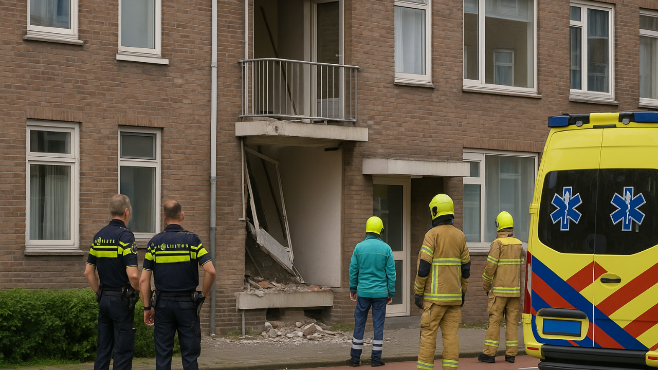 Hollanda Schiedam'da Balkon Çöktü: İki Kişi Yaralandı