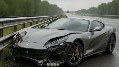 Bir günde yarım milyon euroluk Ferrari'sini hurdaya çevirdi!