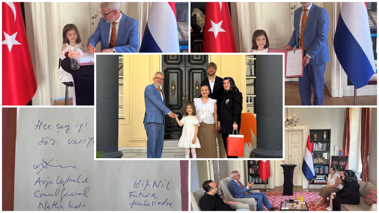 Küçük Bir Büyükelçi Adayı: Elif Nil (7), Doğum Gününde İstanbul’daki Hollanda Başkonsolosluğu’nu Ziyaret Etti