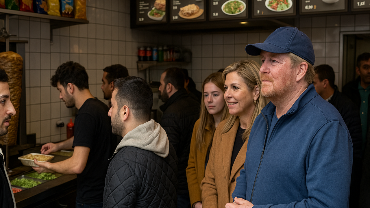 Hollanda Kralı Rotterdam’da Türk Dönercide Sıraya Girdi: Kapsalon Tercihi Şaşırttı