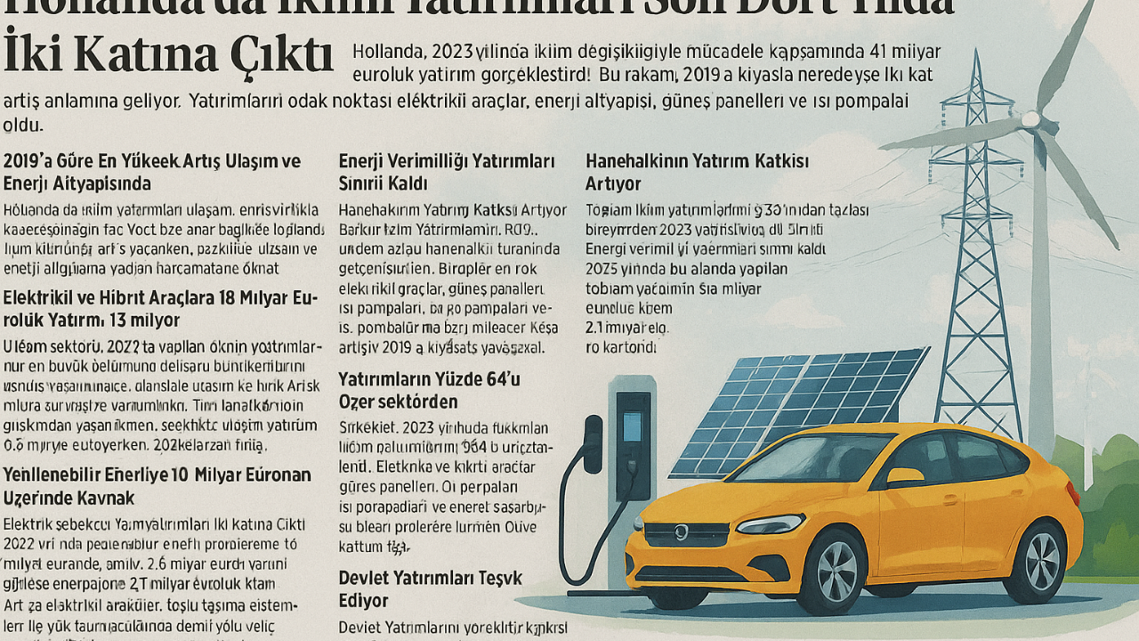 Hollanda'da İklim Yatırımları Son Dört Yılda İki Katına Çıktı