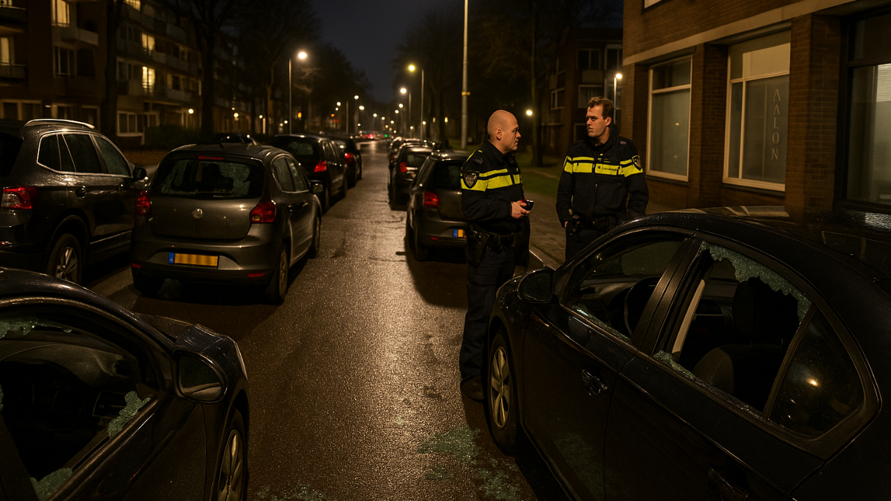 Vlaardingen'de Çok Sayıda Otomobilin Camları Kırıldı