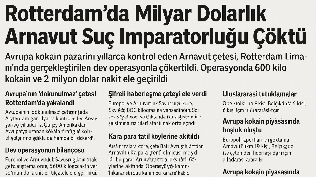Rotterdam’da Milyar Dolarlık Arnavut Suç İmparatorluğu Çöktü