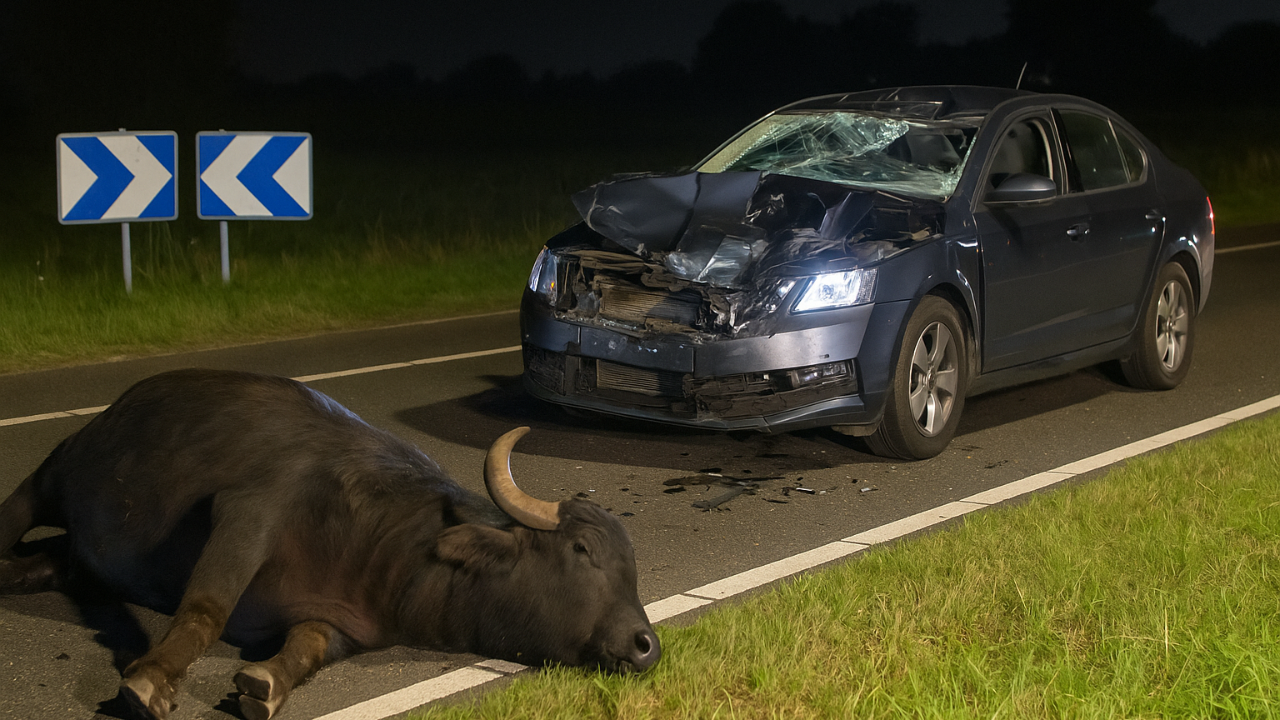 Hollanda’da Otomobilin Çarptığı Üç Manda Hayatını Kaybetti