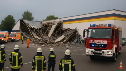 Almanya’da Süpermarketin Çatısı Çöktü: 4 Kişi Yaralandı