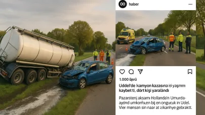 Hollanda'da Kamyon Kazasında 19 Yaşındaki Genç Hayatını Kaybetti, Dört Kişi Yaralandı