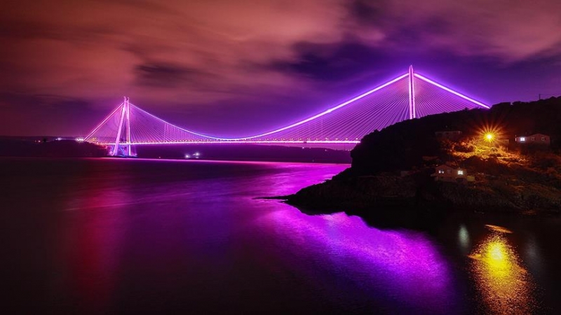 Bruggen van Istanbul zijn paars voor aandacht voor epilepsie