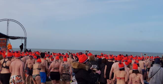 Hollanda'da yeni yıl dalışına 50 bin kişi katıldı