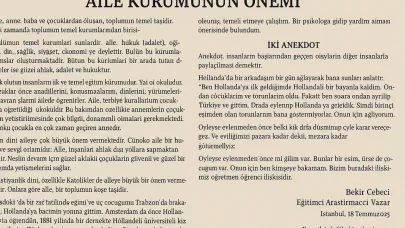 AİLE KURUMUNUN ÖNEMİ