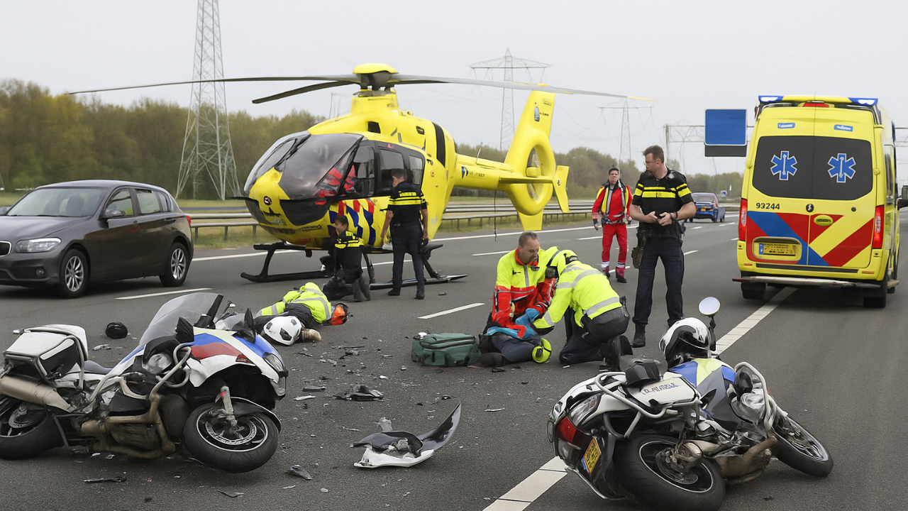 Hollanda A2 Otoyolunda Çalıntı Araçla Çarpışan İki Polis Ağır Yaralandı