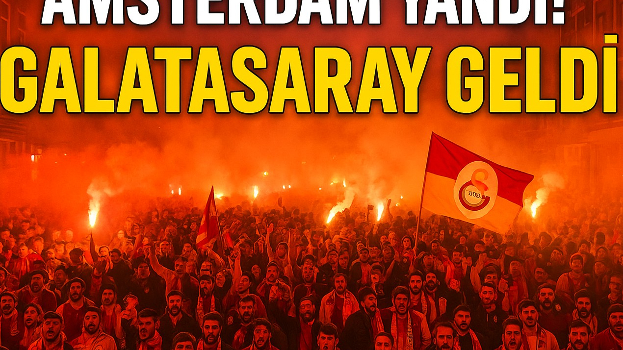 Galatasaray taraftarı Amsterdam'ı tezahüratlarla inletiyor: