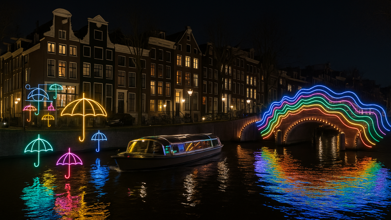 Hollanda’da Amsterdam Işık Festivali Başladı