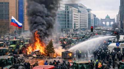 Brüksel’de Çiftçiler Mercosur Anlaşmasına Karşı Traktörlerle Sokağa Çıktı