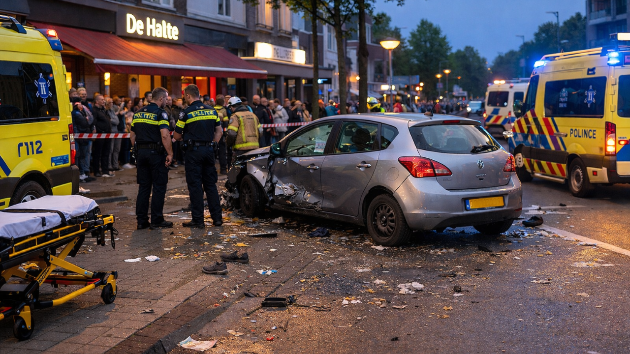 Hollanda Ede’de Tartışan Kalabalığın Arasına Araç Girdi: 1 Kişi Ağır Yaralı