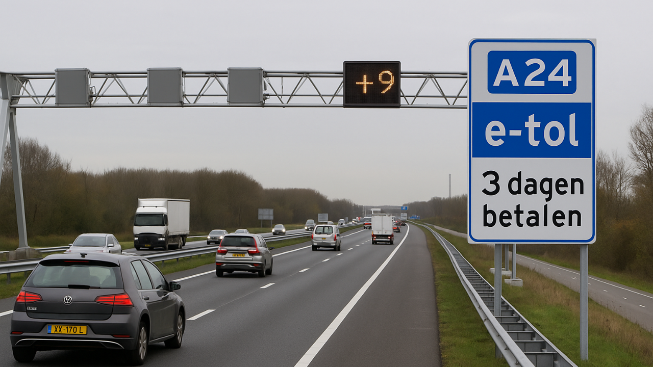 Hollanda&#039;da A24 Otoyolunda Geçiş Ücretini Geciktirenlere 9 Euro İhtar Ücreti
