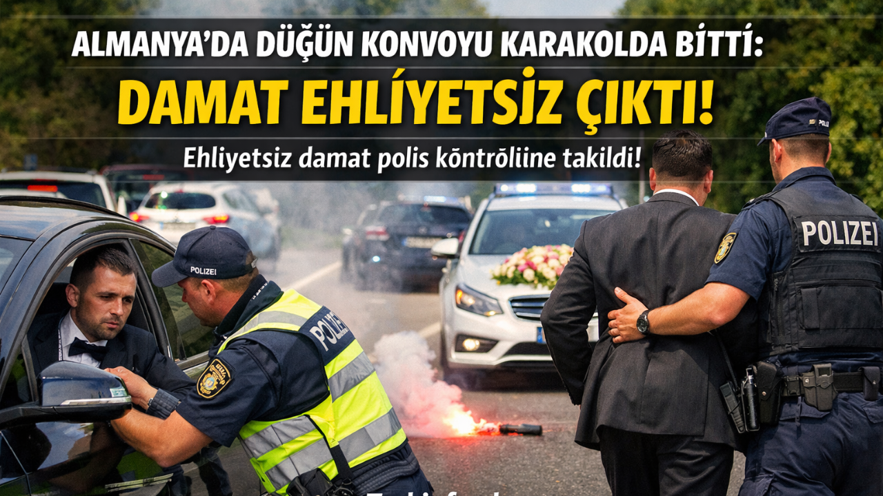 Almanya’da Düğün Konvoyu Karakolda Bitti: Damat Ehliyetsiz Çıktı