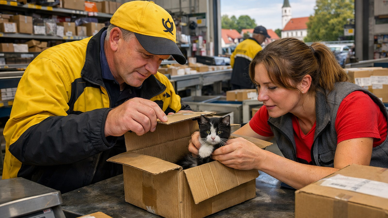 Almanya’da Şüpheli Paketten Minik Kedi Çıktı