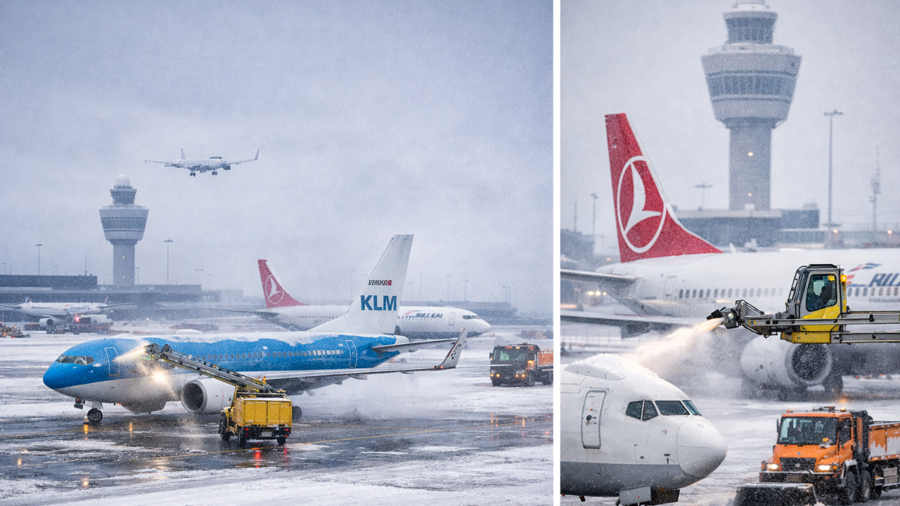 Amsterdam Schiphol’de Kış Şartları Uçuşları Aksatmaya Devam Ediyor!