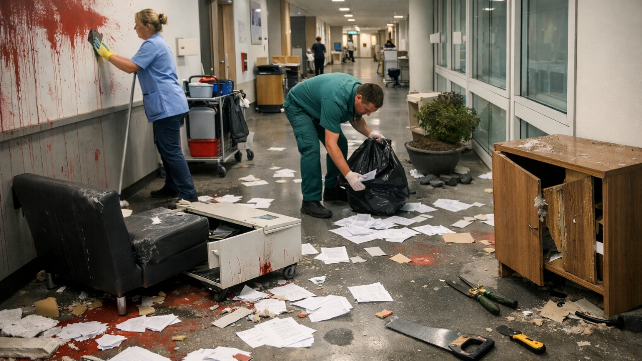 Hollanda Schiedam’daki Hastanede İki Çocuğun Yol Açtığı Hasar İnceleniyor