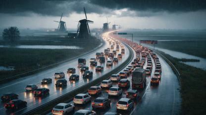Hollanda’da Akşam Trafiği Rekor Yoğunluğa Ulaştı