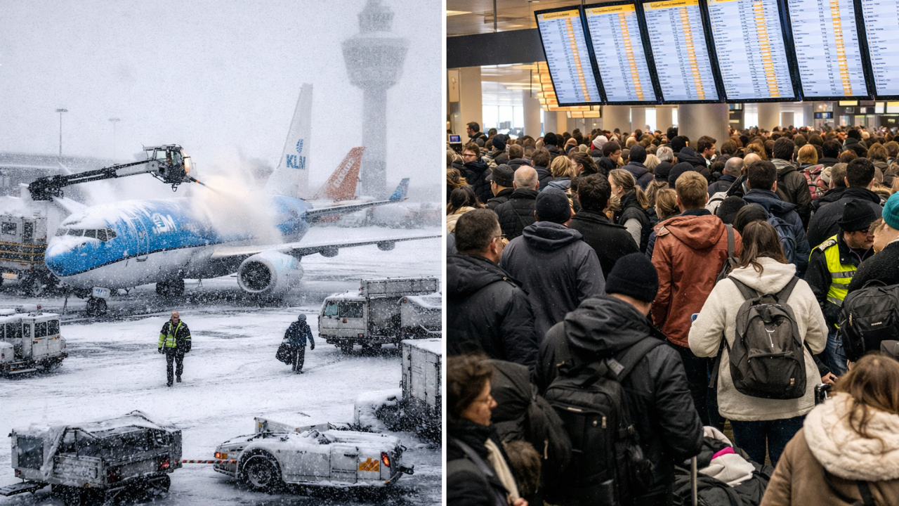 Hollanda’da kar ve buzlanma ulaşımı felç etti: Schiphol’de yüzlerce uçuş iptal, inişler öğleden sonraya ertelendi