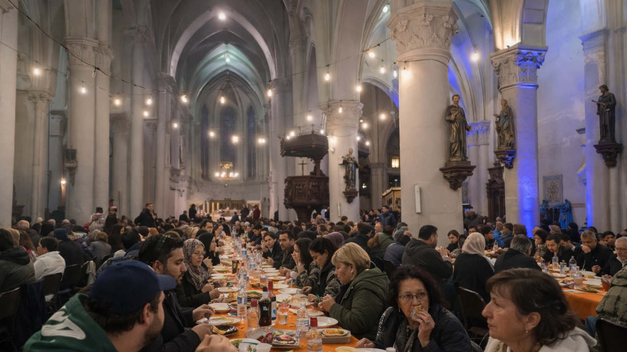 Belçika Gent’te Kilisede Çok İnançlı İftar Buluşması