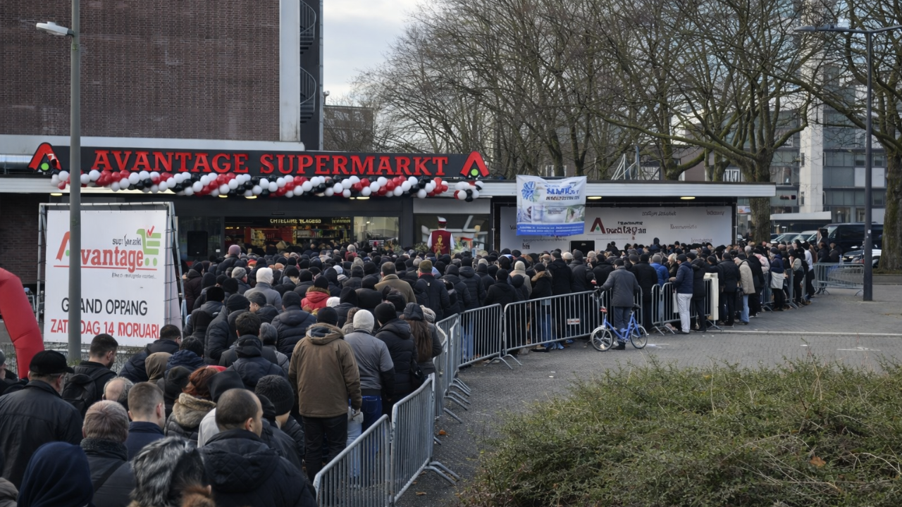 Hollanda Schiedam’da Türk Market Açılışında İzdiham! Uzun Kuyruklar Oluştu