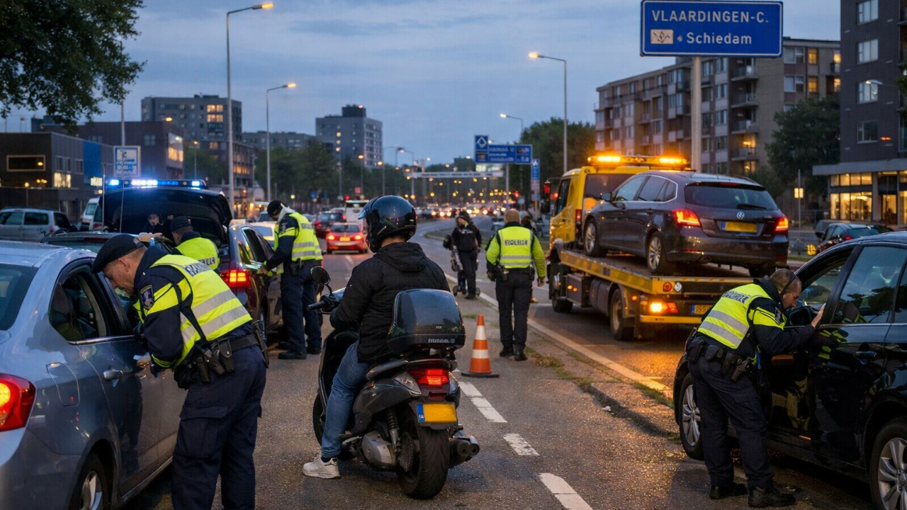 Hollanda Vlaardingen’de Dev Trafik Denetimi: 100 Bin Euro Tahsilat, Silahlar Ele Geçirildi!