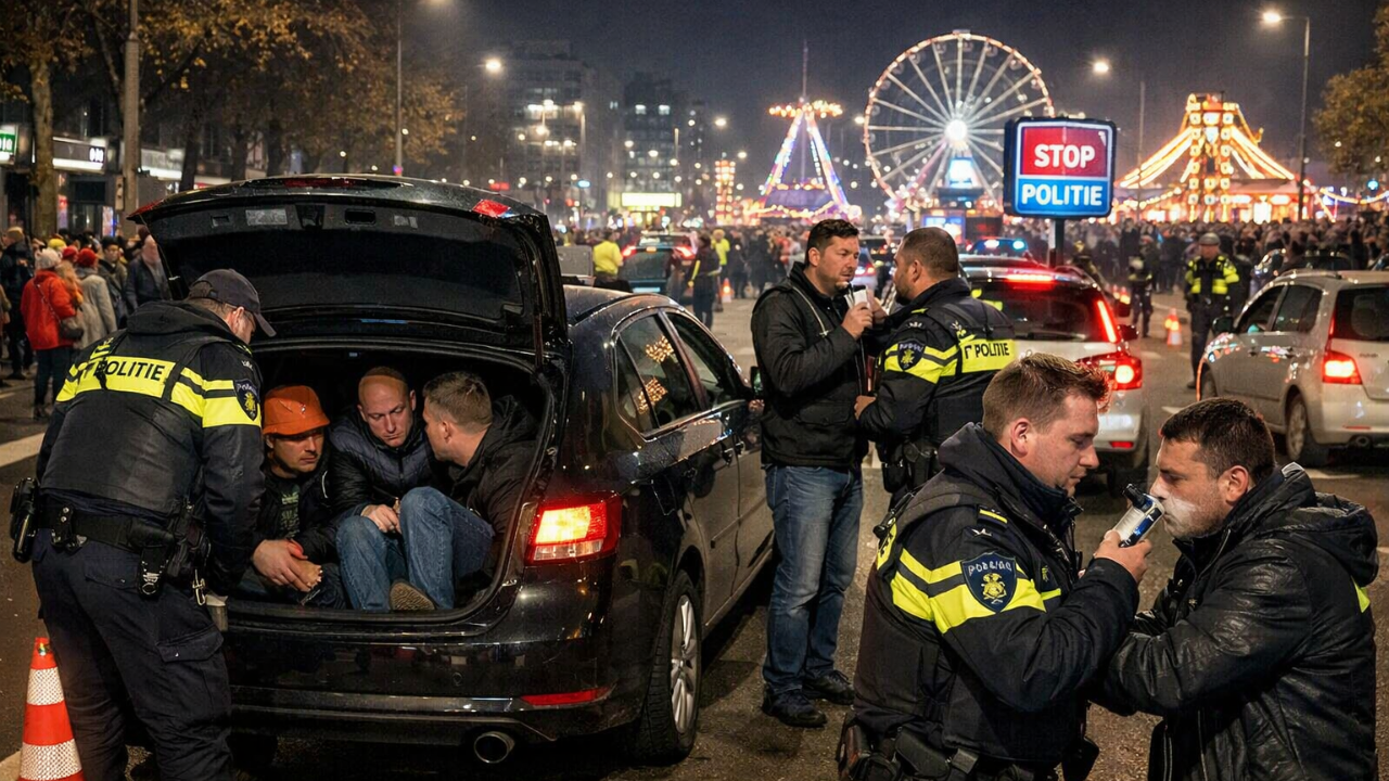 Hollanda’da Trafik Denetiminde Pes Dedirten Görüntü: Bagajda Yolcu Taşıyan Taksi!
