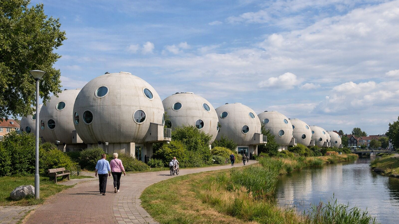 Hollanda’da Tüm Evlerin Yuvarlak Olduğu Mahalle Görenleri Şaşırtıyor