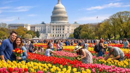 ABD’nin 250. Yılına Lale Diplomasisi: Washington’da 150 Bin Lale Ziyaretçilere Dağıtıldı