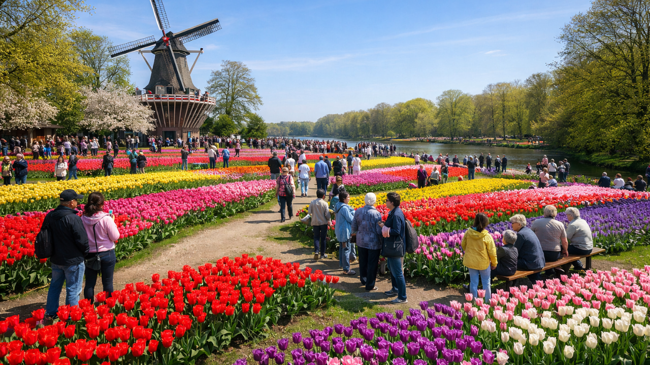 Hollanda’da Dünyanın En Büyük Lale Bahçesi Ziyarete Açıldı