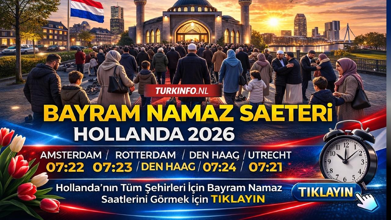 Hollanda’da Ramazan Bayramı 2026: Hollanda Bayram Namazı Saatleri